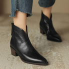 Marina | Women's Back Zip Ankle Boots – Low Heel Booties for Work and Weekend