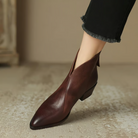 Marina | Women's Back Zip Ankle Boots – Low Heel Booties for Work and Weekend