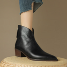 Marina | Women's Back Zip Ankle Boots – Low Heel Booties for Work and Weekend