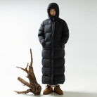 Matilda | Women's Long Hooded Puffer Coat – Down-Filled, Box Quilted, Oversized Fit – Black