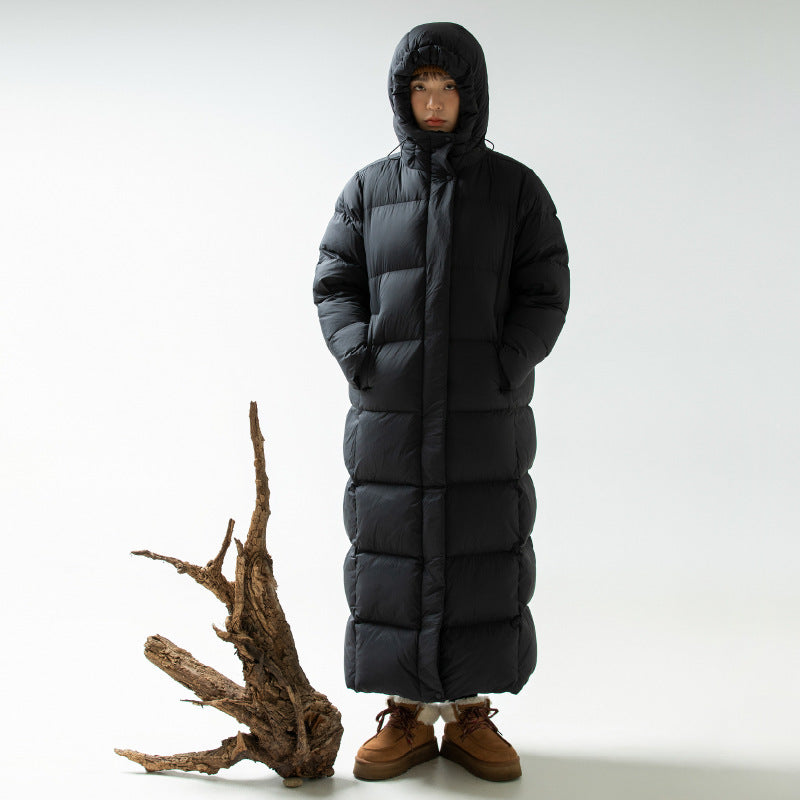 Matilda | Women's Long Hooded Puffer Coat – Down-Filled, Box Quilted, Oversized Fit – Black