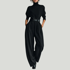 Mireille | Women's Turtleneck and Straight-Leg Pants Set – Minimal Two-Piece