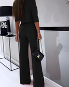 Nadine – Women's Cropped Knit Top and Tailored Wide-Leg Trousers Set