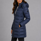 Noelle | Women's Long Quilted Puffer Coat – Hooded, Fitted Waist, Windproof Winter Coat