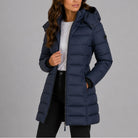 Noelle | Women's Long Quilted Puffer Coat – Hooded, Fitted Waist, Windproof Winter Coat
