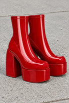 Opal | Women's Chunky Platform Ankle Boots – Modern Statement Booties – Red