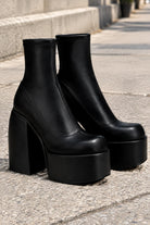 Opal | Women's Chunky Platform Ankle Boots – Modern Statement Booties – Black