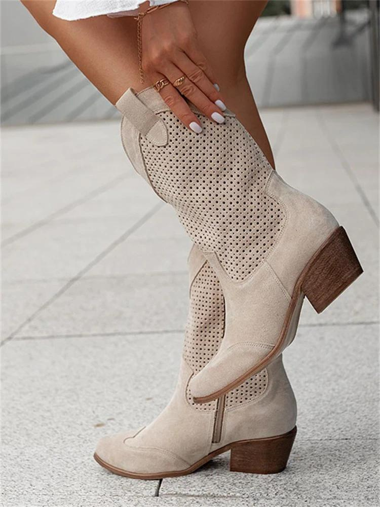 Paige | Women's Warm Lined High Boots – Leather-Look Winter Boots for Everyday – Khaki