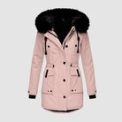 Piper | Women's Faux Fur Hooded Winter Parka – Water-Resistant, Thermal Lined Longline – Light Pink