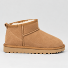 Rosa | Women's Faux Suede Ankle Boots – Faux Fur Lined Winter Booties with Grip Sole – Beige