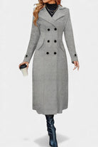 Sabine | Women's Long Double-Breasted Coat – Notch Lapel, Wool-Feel Overcoat