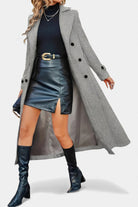 Sabine | Women's Long Double-Breasted Coat – Notch Lapel, Wool-Feel Overcoat