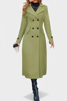 Sabine | Women's Long Double-Breasted Coat – Notch Lapel, Wool-Feel Overcoat
