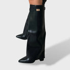 Savannah – Women's Suede-Look Knee High Boots – Classic Tall Boots with Cushioned Insole – Black Leather