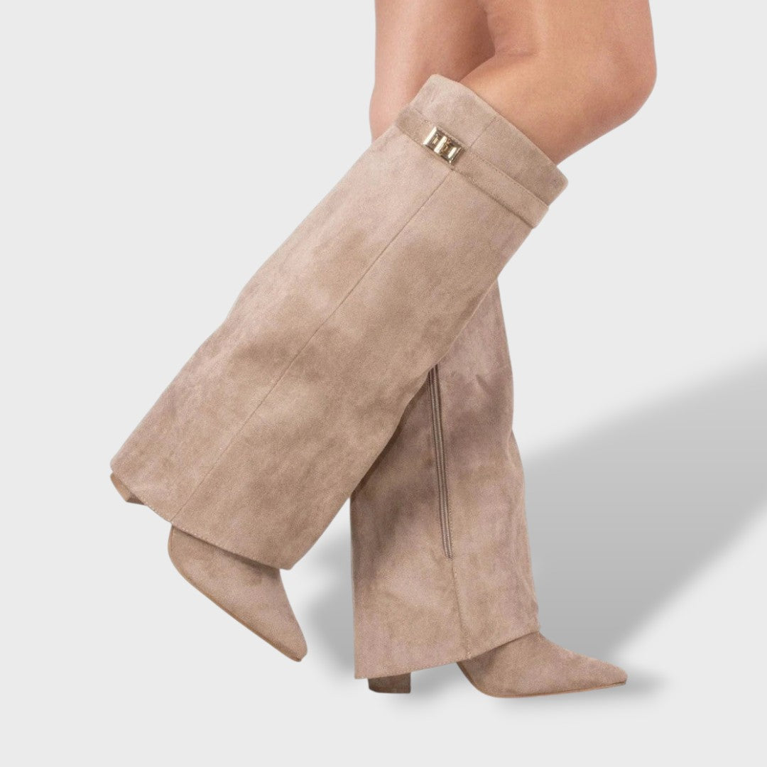 Savannah – Women's Suede-Look Knee High Boots – Classic Tall Boots with Cushioned Insole