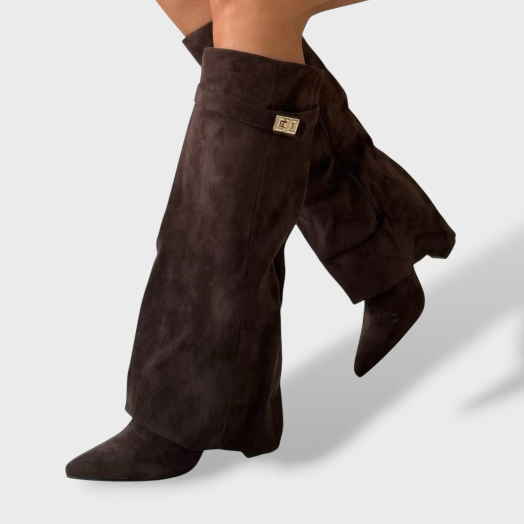 Savannah – Women's Suede-Look Knee High Boots – Classic Tall Boots with Cushioned Insole