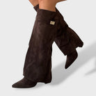 Savannah – Women's Suede-Look Knee High Boots – Classic Tall Boots with Cushioned Insole