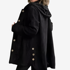 Selma | Women's Long Hooded Cardigan – Ribbed Knit with Buttons and Side Pockets