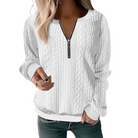 Women's Cable Knit Half-Zip Sweater – Zip Collar Pullover
