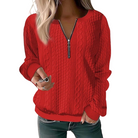 Women's Cable Knit Half-Zip Sweater – Zip Collar Pullover