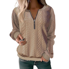 Women's Cable Knit Half-Zip Sweater – Zip Collar Pullover
