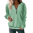 Women's Cable Knit Half-Zip Sweater – Zip Collar Pullover