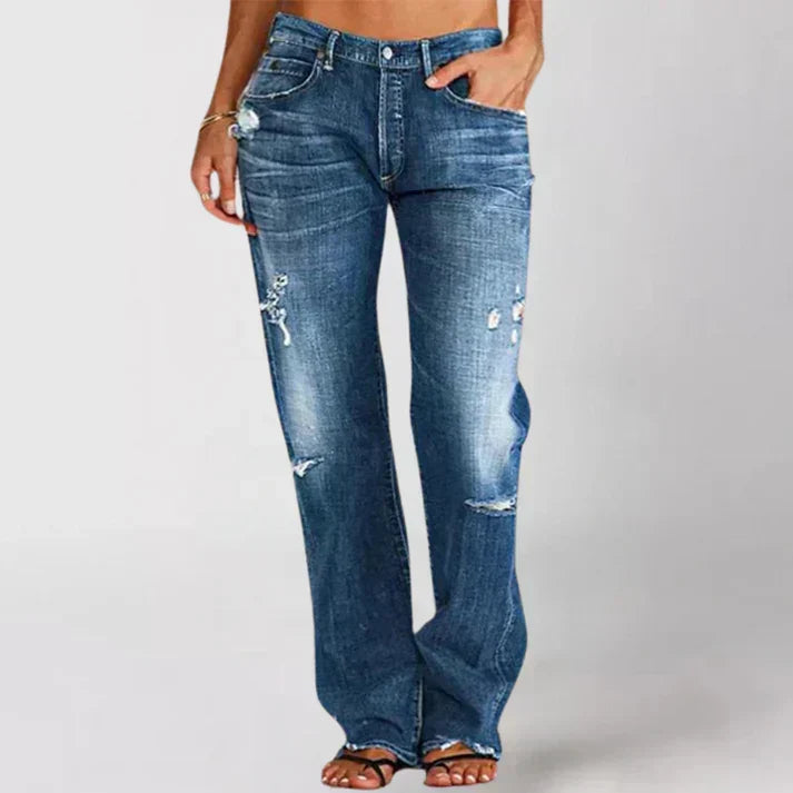 Sutton | Women's High-Waist Jeans – Comfort Stretch Denim, Flattering Fit – Dark Blue