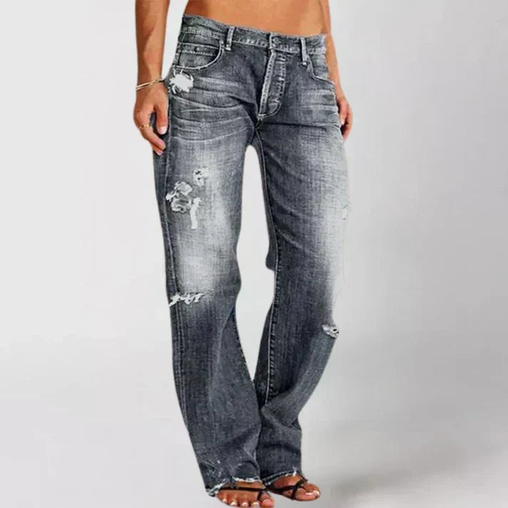 Sutton | Women's High-Waist Jeans – Comfort Stretch Denim, Flattering Fit – Grey