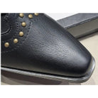 Teagan | Women's Studded Western Ankle Boots – Pointed Toe, Slouchy Shaft, Block Heel