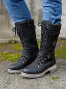 Tove | Women's Lace-Up Winter Boots – Water-Resistant, Warm Lined, Anti-Slip – Black