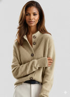 Sofia | Women's Collared Button Cardigan – Soft Knit