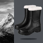 Ursula | Women's Waterproof Snow Boots – Plush Lined, Lug Sole, Mid-Calf or Tall Shaft – Black (Mid-Calf)