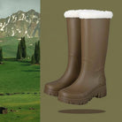 Ursula | Women's Waterproof Snow Boots – Plush Lined, Lug Sole, Mid-Calf or Tall Shaft – Taupe (Tall)