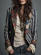 Vera – Women's Floral Print Blazer – Structured Shoulder, Single-Breasted
