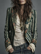 Vera – Women's Floral Print Blazer – Structured Shoulder, Single-Breasted