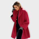 Winifred – Women's Wool-Feel Shawl Collar Jacket – Windproof Fitted Winter Layer