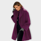 Winifred – Women's Wool-Feel Shawl Collar Jacket – Windproof Fitted Winter Layer