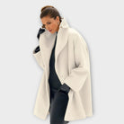 Winifred – Women's Wool-Feel Shawl Collar Jacket – Windproof Fitted Winter Layer