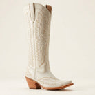 Winona | Women's Knee-High Western Boots – Vegan Leather-Look, Block Heel – White