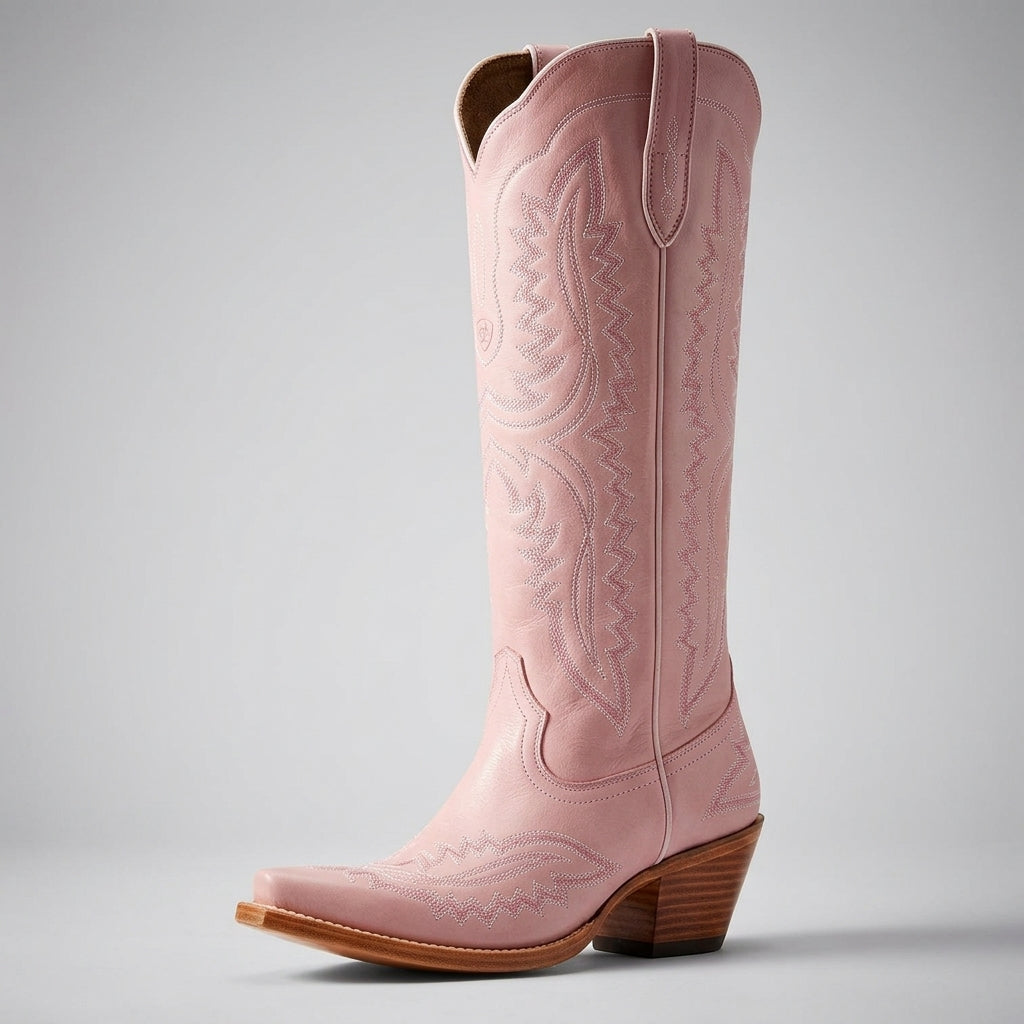 Winona | Women's Knee-High Western Boots – Vegan Leather-Look, Block Heel